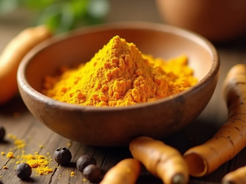 Turmeric powder and root for anti-inflammatory benefits