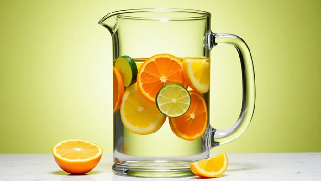Citrus and ginger infused water for energy