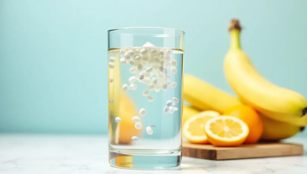 Electrolyte drink and fruits for post-workout hydratio