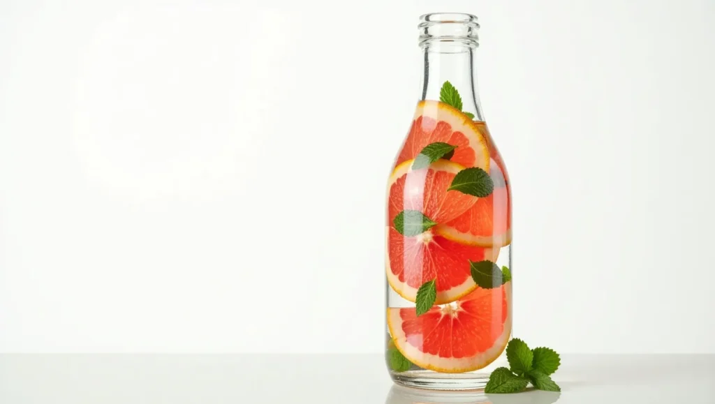 Grapefruit and mint detox water for fat burning