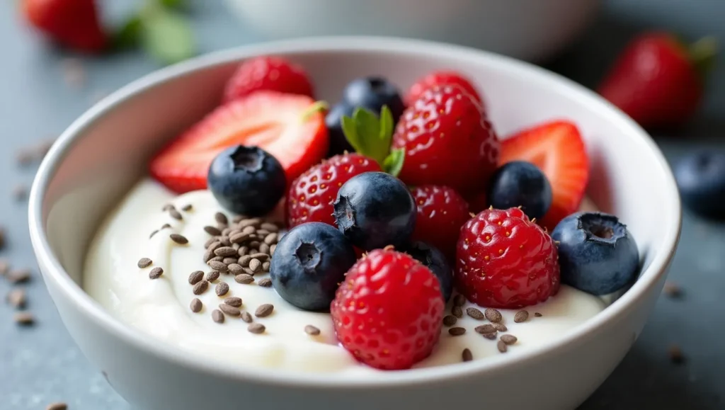 Greek yogurt breakfast for gut health and skin