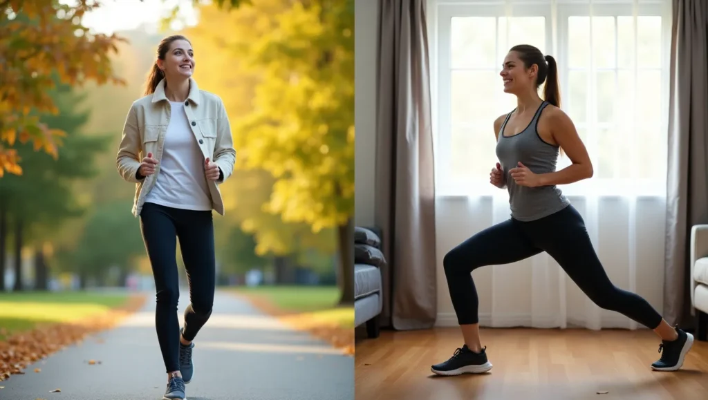 Person doing both cardio and strength exercises for metabolic flexibility.
