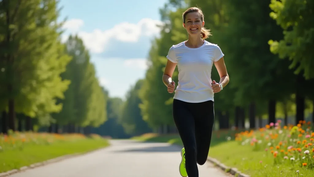 Person exercising regularly for hormone balance.