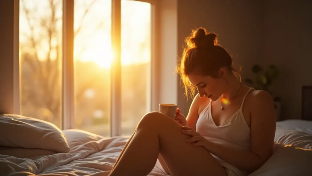 Person getting morning sunlight for better sleep
