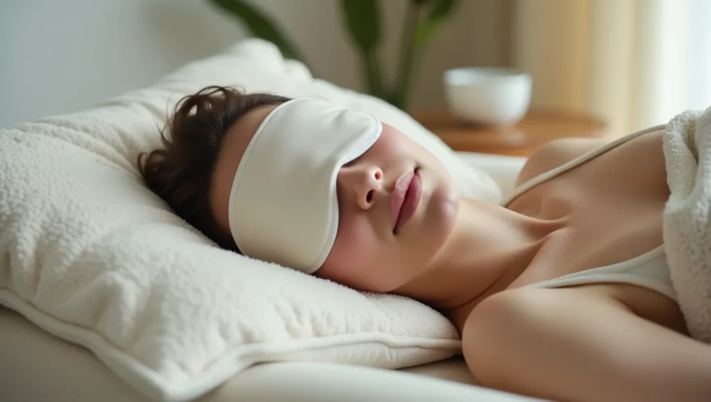 Person taking a short power nap for energy.