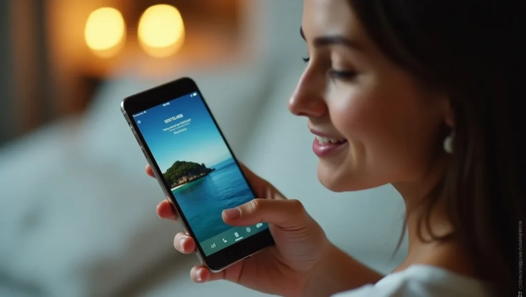 Person using an AI app for guided meditation.